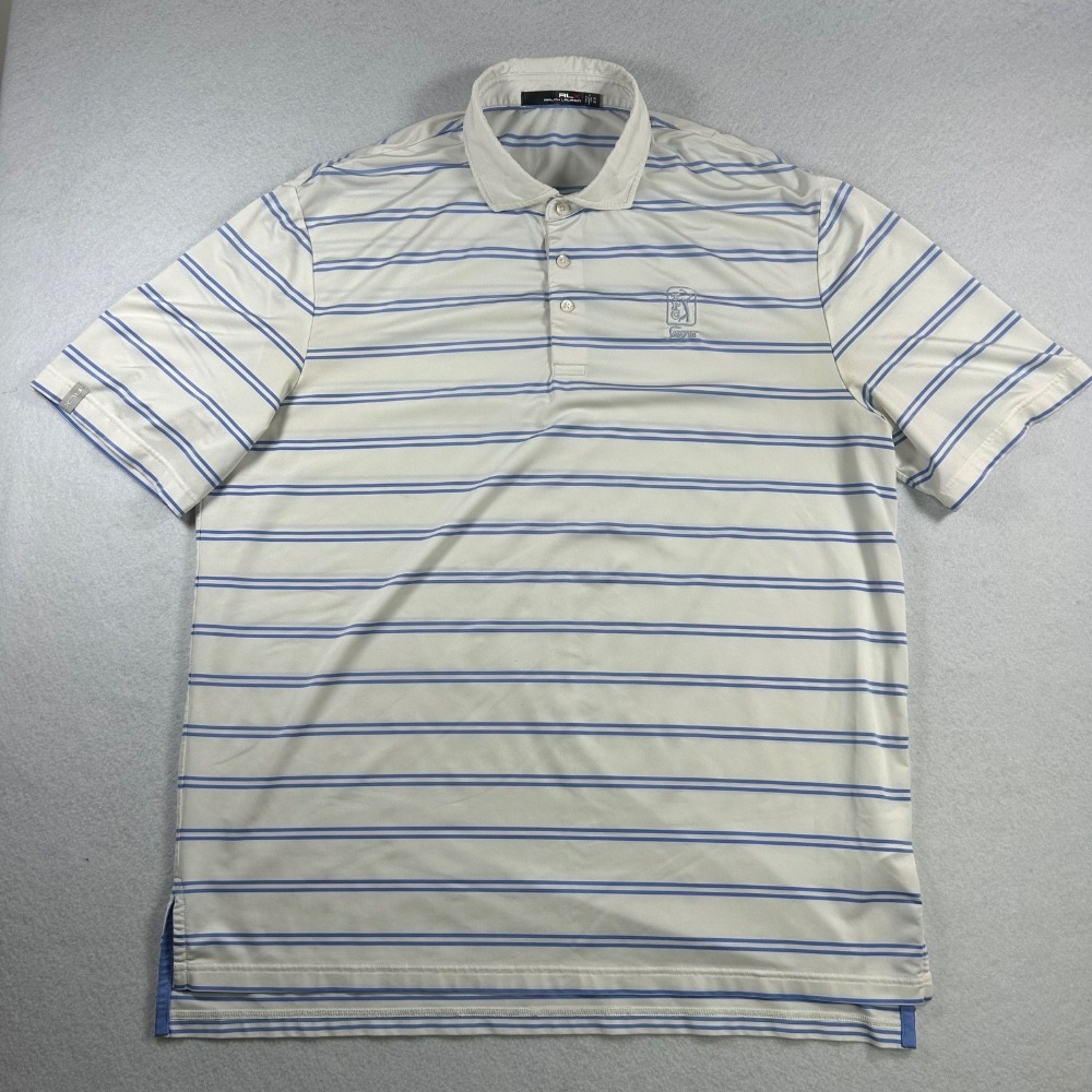RLX Ralph Lauren Polo Shirt Men's XL White TPC Sawgrass Golf Striped Performance - Picture 2 of 11
